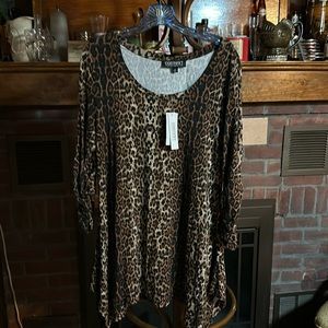 Ladies brand new with tags size large animal print top.